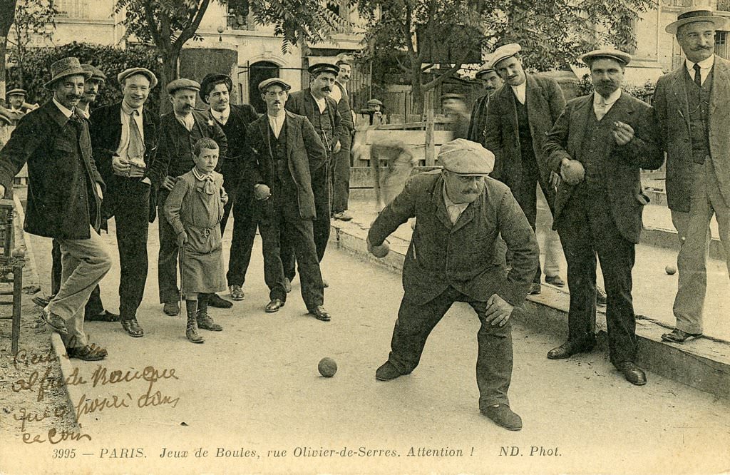 Série photos, Jeux de Boules, rue Olivier-de-Serres, Paris circa 1910